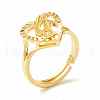 Real 18K Gold Plated Brass Alphabet Adjustable Rings RJEW-M139-18I-1