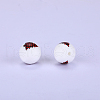 Christmas Printed Round with Christmas Tree Pattern Silicone Focal Beads SI-JX0056A-121-1