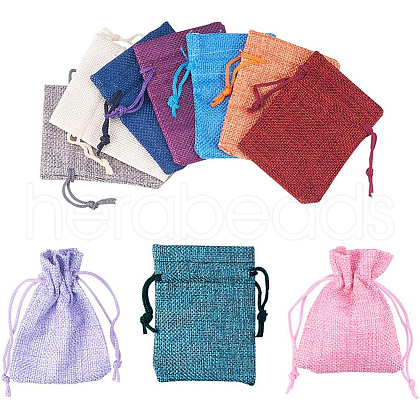 Burlap Packing Pouches Drawstring Bags ABAG-PH0002-05-9x7cm-1
