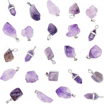  Natural Amethyst Pendants FIND-NB0003-57-1