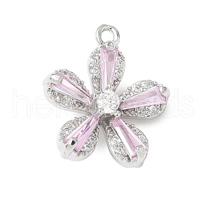 Brass Micro Pave Cubic Zirconia Pendants KK-D357-11P-1