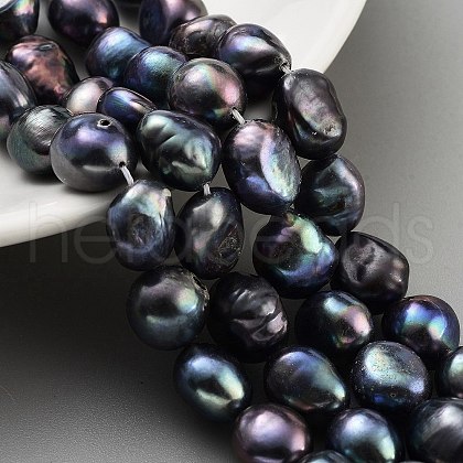 Dyed Natural Cultured Freshwater Pearl Beads Strands PEAR-P062-36C-1