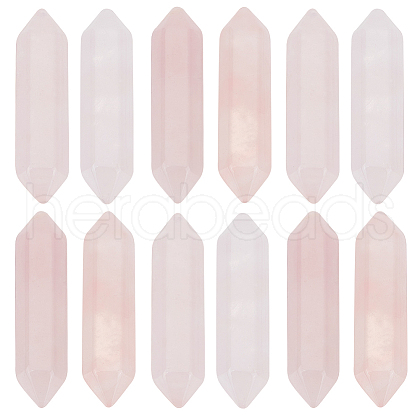 Olycraft 12Pcs Faceted Natural Rose Quartz Healing Stones G-OC0005-24-1