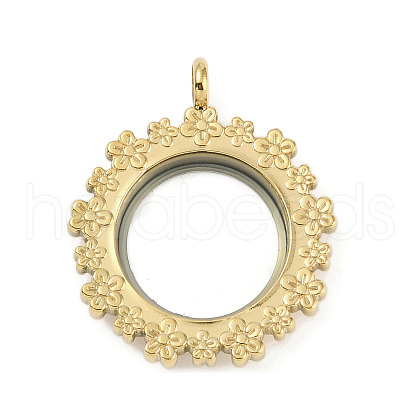 Ion Plating(IP) 304 Stainless Stee Locket Pendants STAS-S132-03G-1