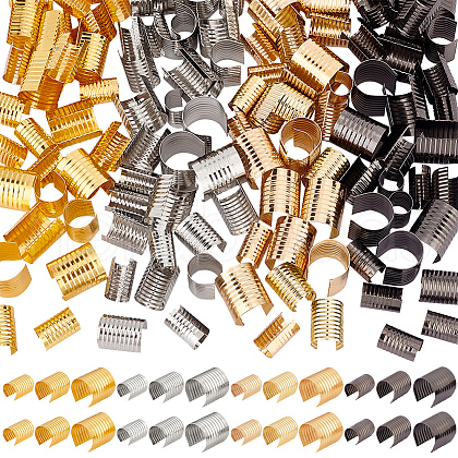   120Pcs 12 Styles Iron Folding Crimp Ends IFIN-PH0002-26-1
