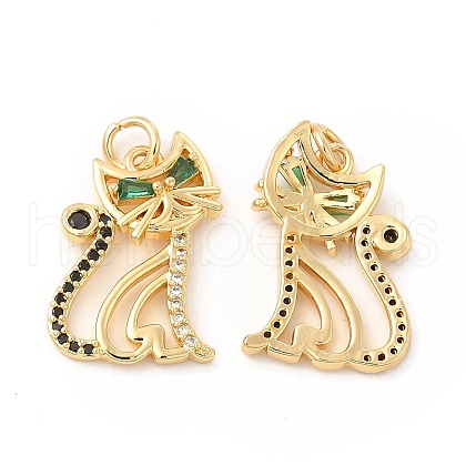 Brass Micro Pave Cubic Zirconia Pendants KK-H441-09G-1