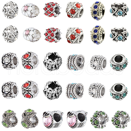 SUNNYCLUE Antique Silver Plated Alloy European Beads MPDL-SC0001-01-1
