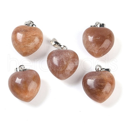 Natural Peach Moonstone Pendants G-J386-H13-P-1
