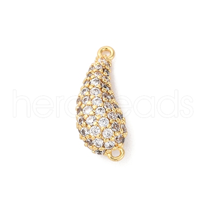 Brass Micro Pave Clear Cubic Zirconia Links Connector Charms KK-K406-01D-G-1
