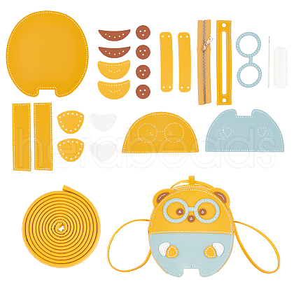 DIY Imitation Leather Bear Shaped Crossbody Bag Kits DIY-WH0043-65A-1