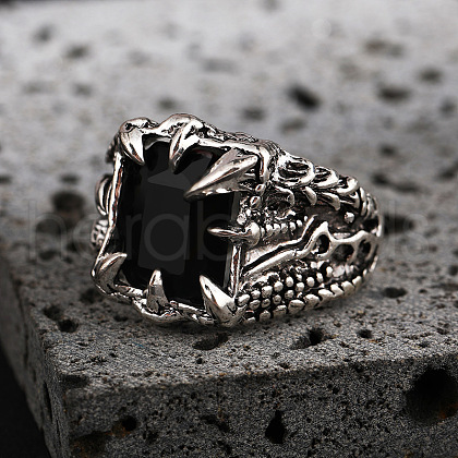 Alloy Rhinestone Cuff Rings for Men FS-WG503BD-02-1