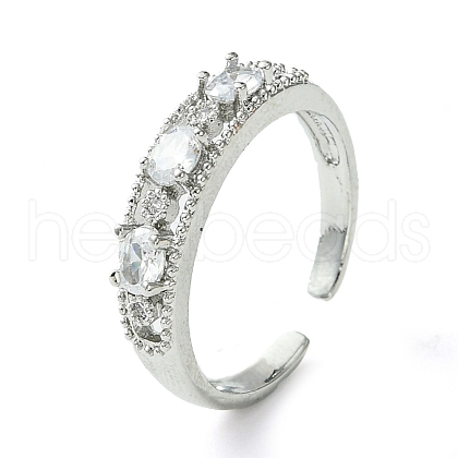 Bass Micro Pave Cubic Zirconia Ring RJEW-Z033-18P-1