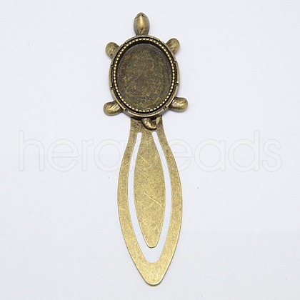 Tibetan Style Tortoise Bookmark Cabochon Settings X-TIBE-S156-AB-NR-1
