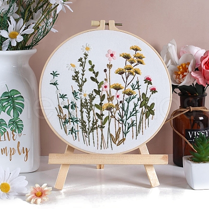 DIY Flower Pattern Embroidery Kits for Starter PW-WG6B3E0-02-1