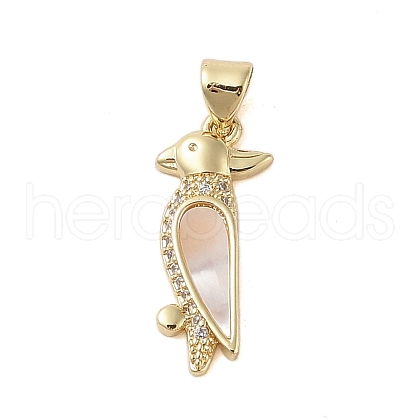 Brass Micro Pave Clear Cubic Zirconia Pendants KK-I712-26G-1