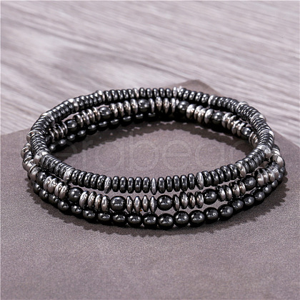 Fashionable and luxurious men's Alloy Beaded Multi-strand Bracelets with zircon beads QS1989-2-1