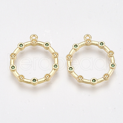 Brass Pendant Rhinestone Settings KK-T038-516A-1