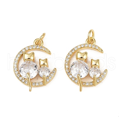 Brass Micro Pave Cubic Zirconia Pendants KK-S526-25G-1