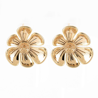 Brass Stud Earrings Findings KK-T062-79G-NF-1