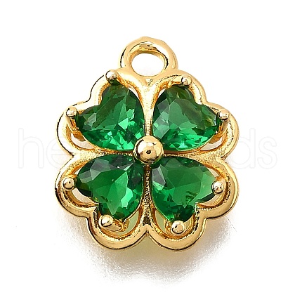 Brass Micro Pave Cubic Zirconia Pendants KK-D385-01G-02-1