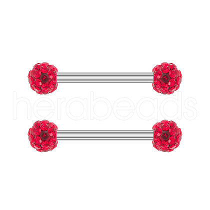 304 Stainless Steel Micro Pave Cubic Zirconia Nipple Rings WG2793F-19-1