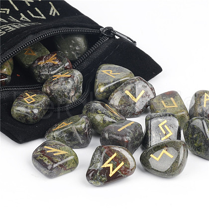 Natural Dragon Blood Rune Stones WG37990-13-1