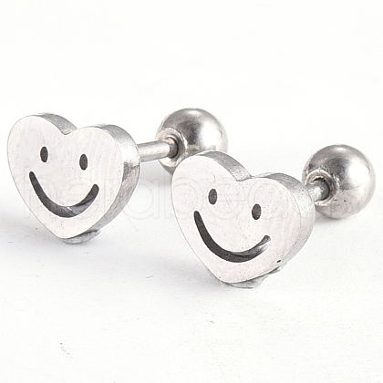 Tarnish Resistant 201 Stainless Steel Barbell Cartilage Earrings EJEW-R147-25-1