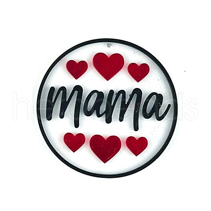 DIY Mother's Day Theme Flat Round Pendant Silicone Molds SIMO-H010-02F-1