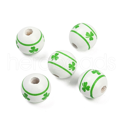 Spray Painted Wood European Beads WOOD-F017-06-1