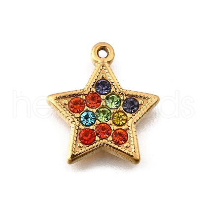 304 Stainless Steel Micro Pave Rhinestone Pendants Charms STAS-K256-28G-01-1