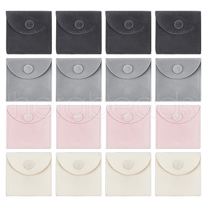  20Pcs 4 Colors Square Velvet Jewelry Bags TP-NB0001-56-1