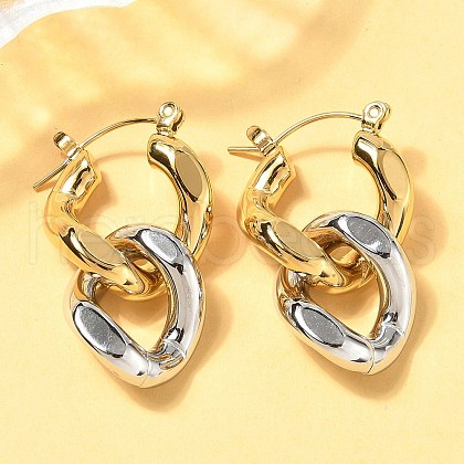 304 Stainless Steel Hoop Earrings EJEW-H159-01GP-1