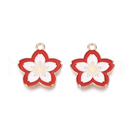 Light Gold Plated Alloy Enamel Pendants PALLOY-N176-28D-RS-1