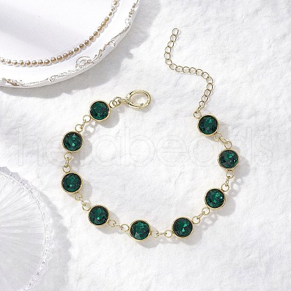 304 Stainless Steel Glass Link Bracelets for Women BJEW-JB11888-01-1