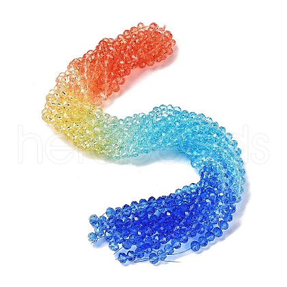Transparent Painted Glass Beads Strands X1-DGLA-A034-T8mm-A13-1