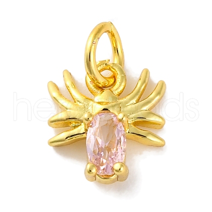 Rack Plating Brass Micro Pave Cubic Zirconia Charms KK-F881-02G-07-1