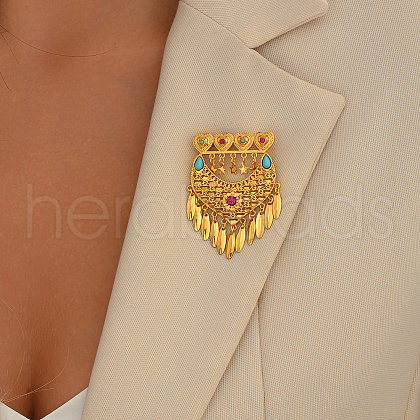 Elegant Middle Eastern Styles Heart Brass Brooches GD0625-1