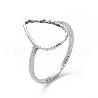 Non-Tarnish 201 Stainless Steel Teardrop Finger Ring RJEW-J051-15P-1