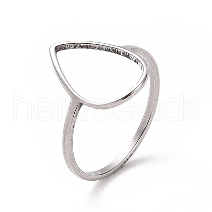 201 Stainless Steel Teardrop Finger Ring RJEW-J051-15P-1