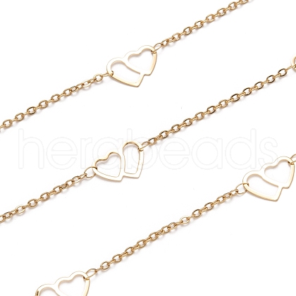 Ion Plating(IP) 304 Stainless Steel Heart to Heart Link Cable Chains STAS-P254-12G-1