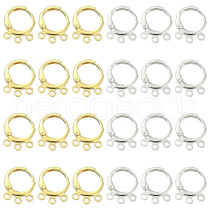 20Pcs 2 Colors Brass Leverback Earring Findings KK-CJ0002-06-1