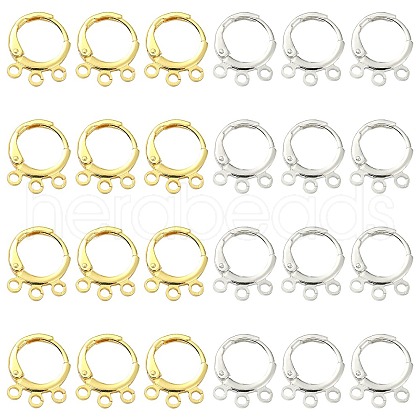 20Pcs 2 Colors Brass Leverback Earring Findings KK-CJ0002-06-1