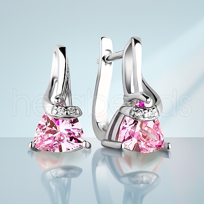 Triangle S925 Sterling Silver Hoop Earrings TY2897-1