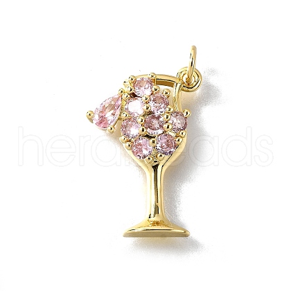 Brass Micro Pave Cubic Zirconia Pendants KK-F899-04B-G-1