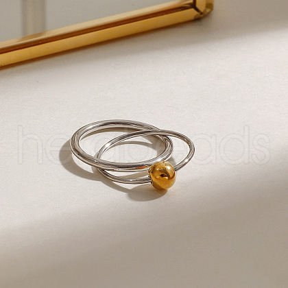 304 Stainless Steel Double Rings RJEW-V014-05GP-1
