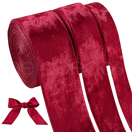 BENECREAT 15 Yards 3 Styles Polyester Single Face Velvet Ribbons SRIB-BC0001-31C-1