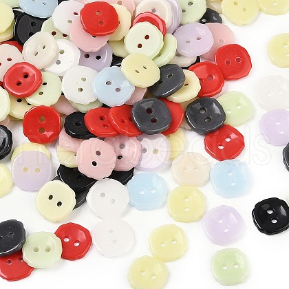2-Hole Glass Buttons PORC-R010-04-1