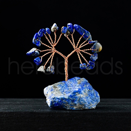 Natural Lapis Lazuli Chips Tree Decorations PW-WG50377-06-1