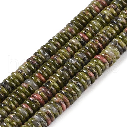 Natural Unakite Beads Strands G-Q159-B15-01-1