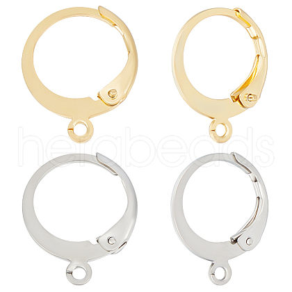 Beebeecraft 80Pcs 2 Colors 304 Stainless Steel Leverback Earring Findings STAS-BBC0004-11-1